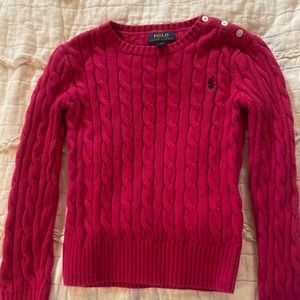 Hot pink Polo sweater- girls 6
